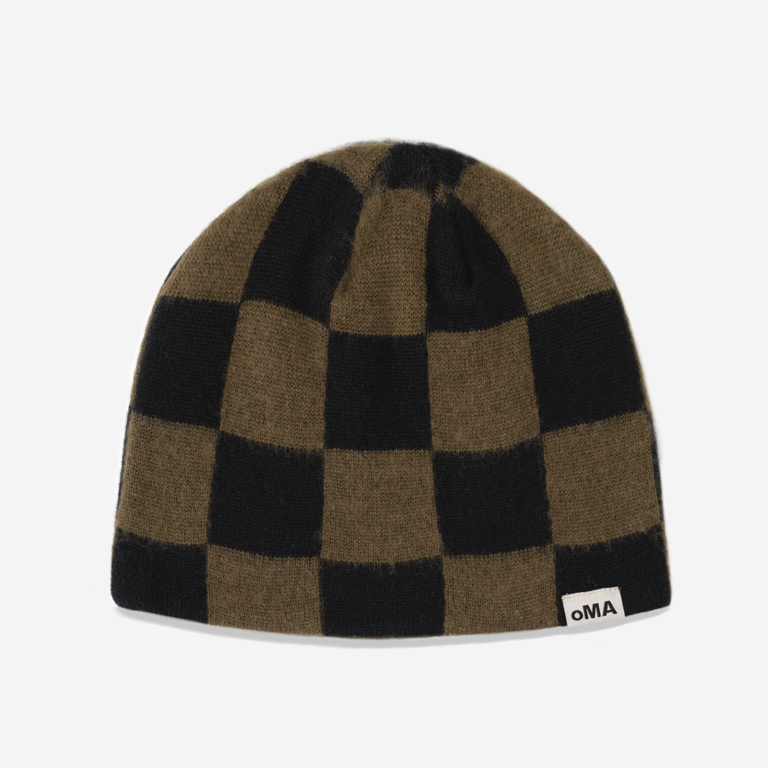 MOHAIR CHECKERED SKULLY (ARMY)