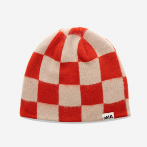 MOHAIR CHECKERED SKULLY (RED)