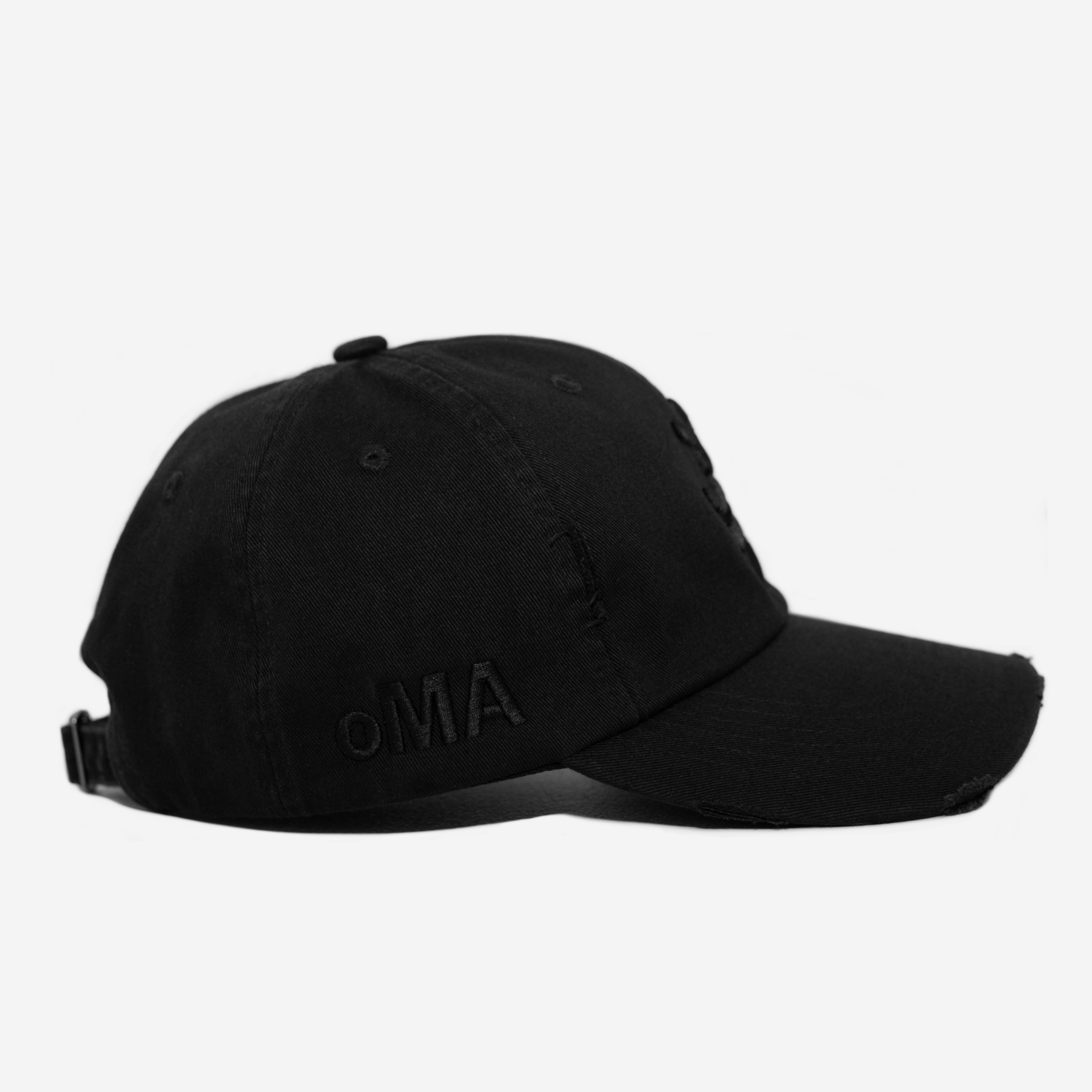 NY KANJI DISTRESSED HAT (TRIPLE BLACK)