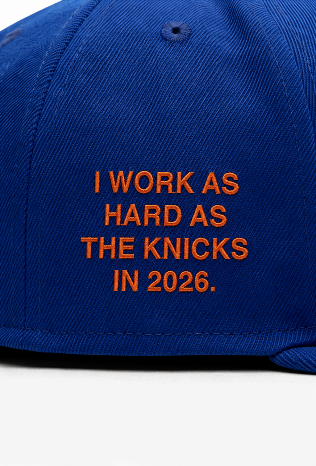 NYK "WoRK HARD" NEW YoRK METS EMBRoIDERED FITTED HAT (BLUE)
