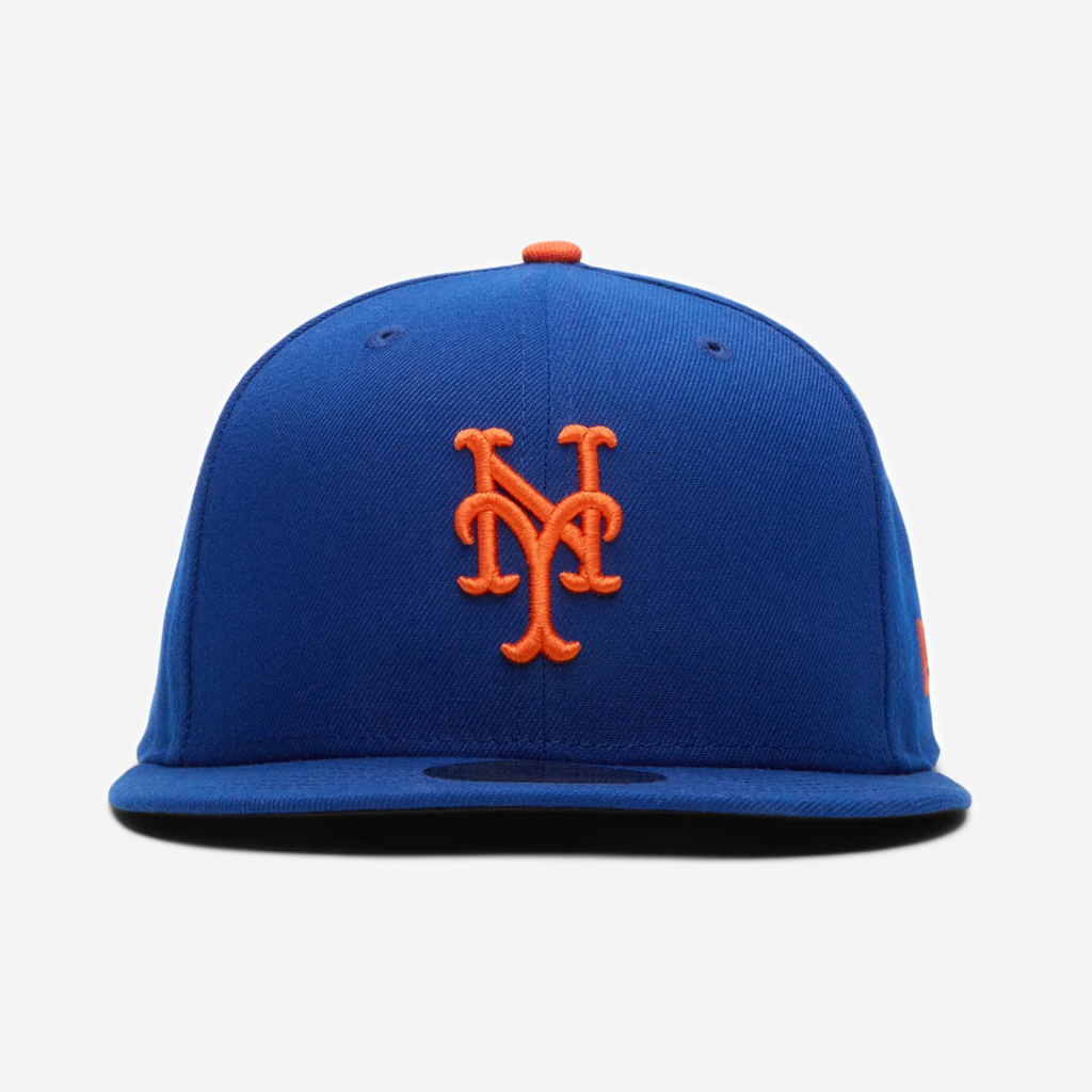 NYK "WoRK HARD" NEW YoRK METS EMBRoIDERED FITTED HAT (BLUE)