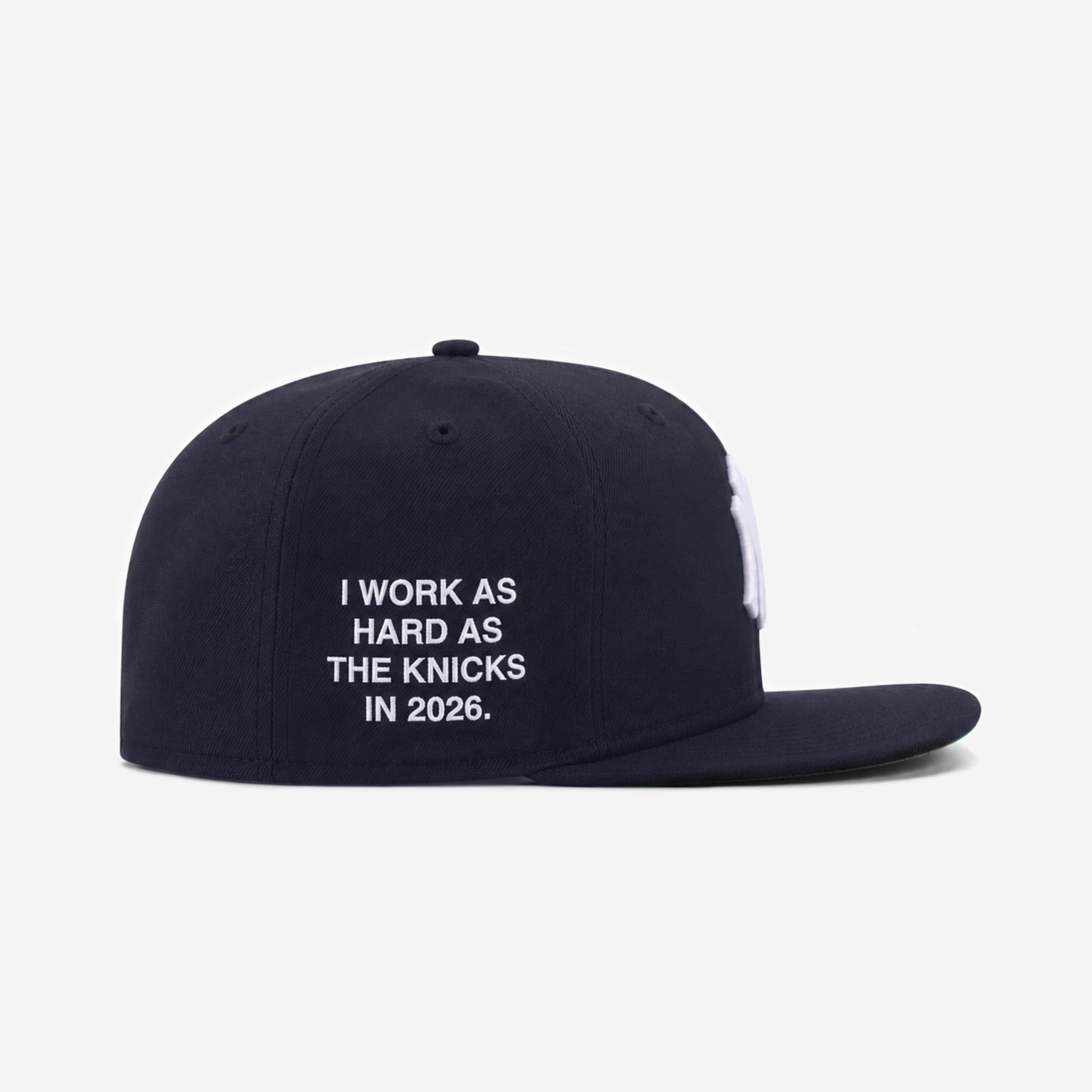 NYK "WoRK HARD" NEW YoRK YANKEES EMBRoIDERED FITTED HAT (NAVY)