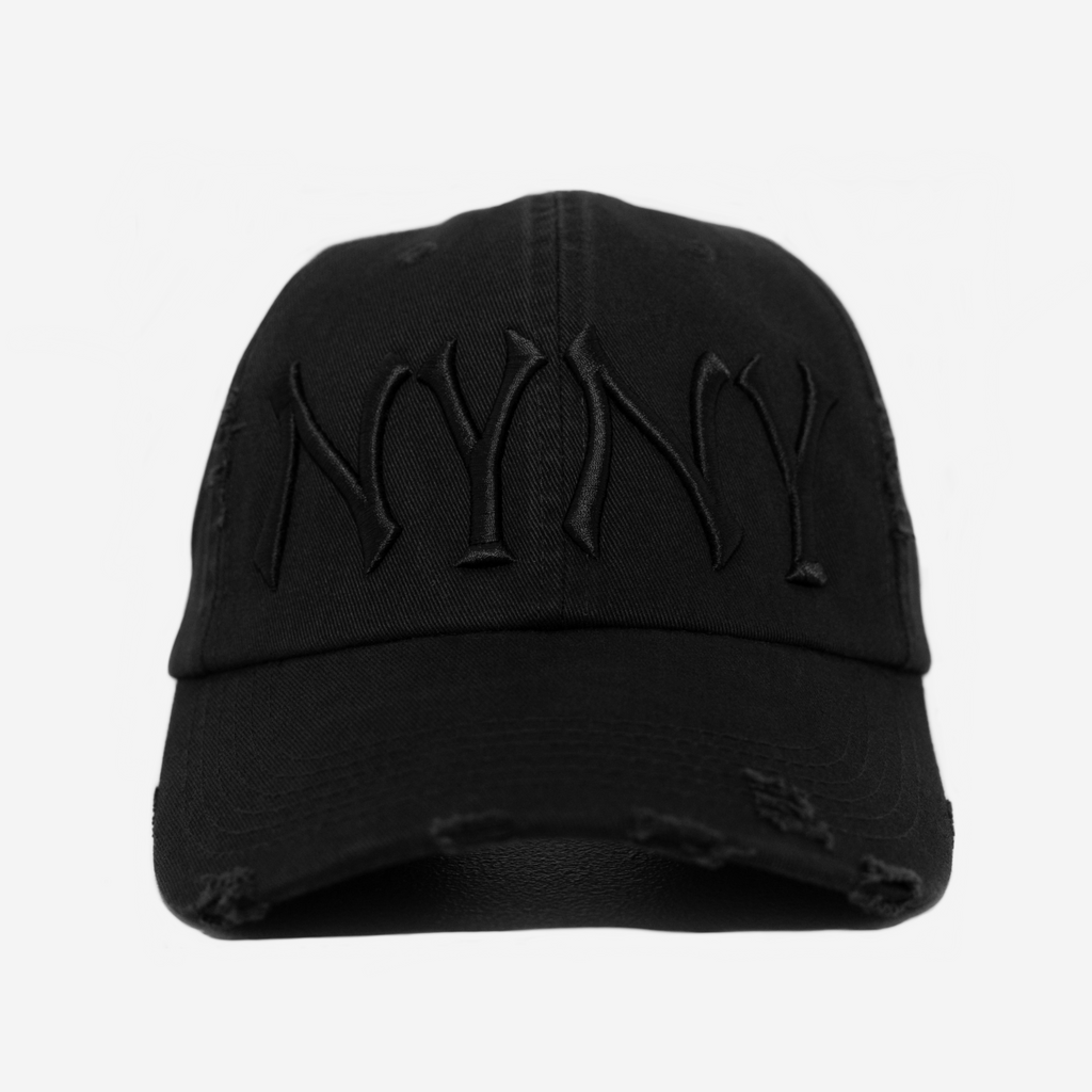 NY NY DISTRESSED HAT (TRIPLE BLACK)