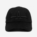 LA DISTRESSED HAT (TRIPLE BLACK)