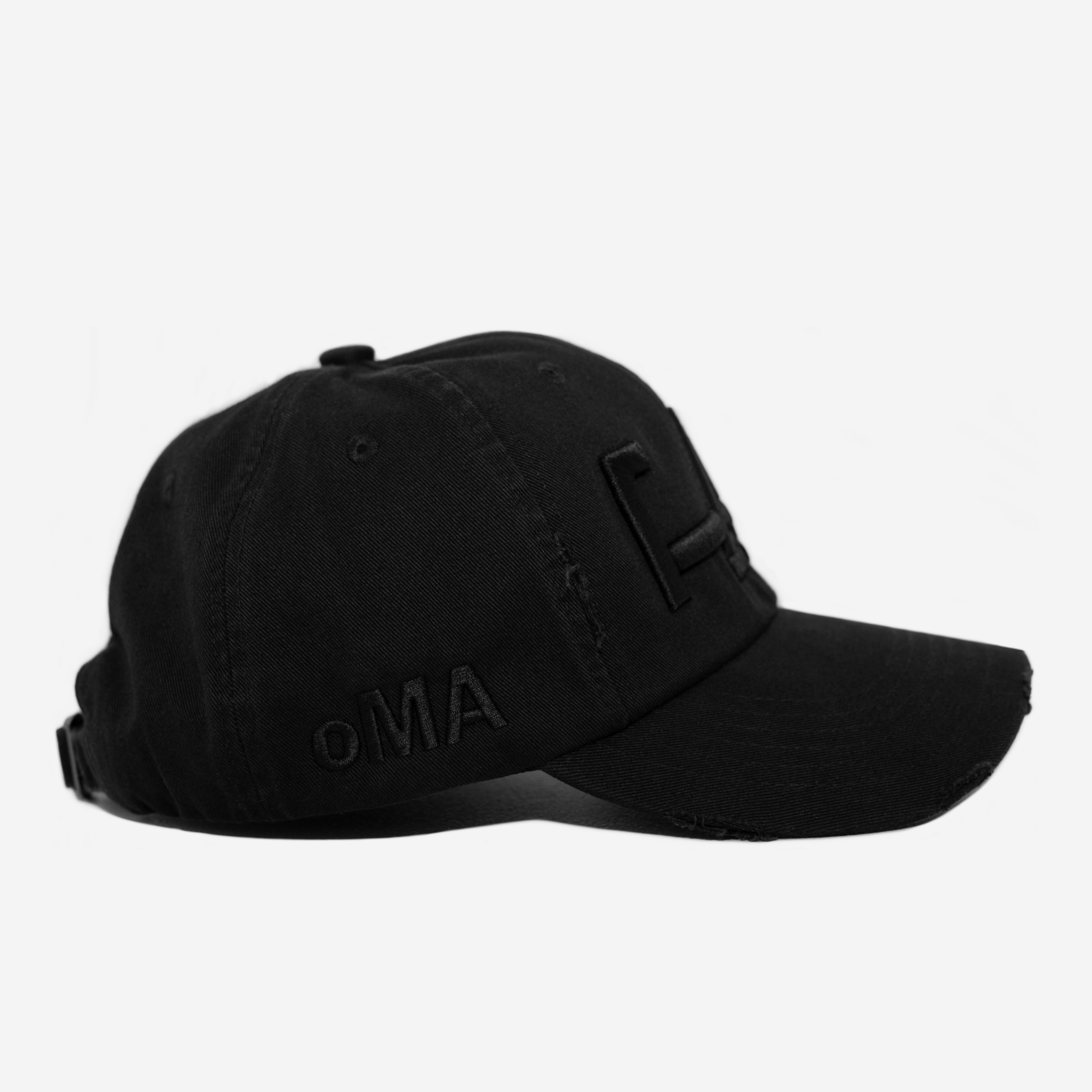 LA DISTRESSED HAT (TRIPLE BLACK)
