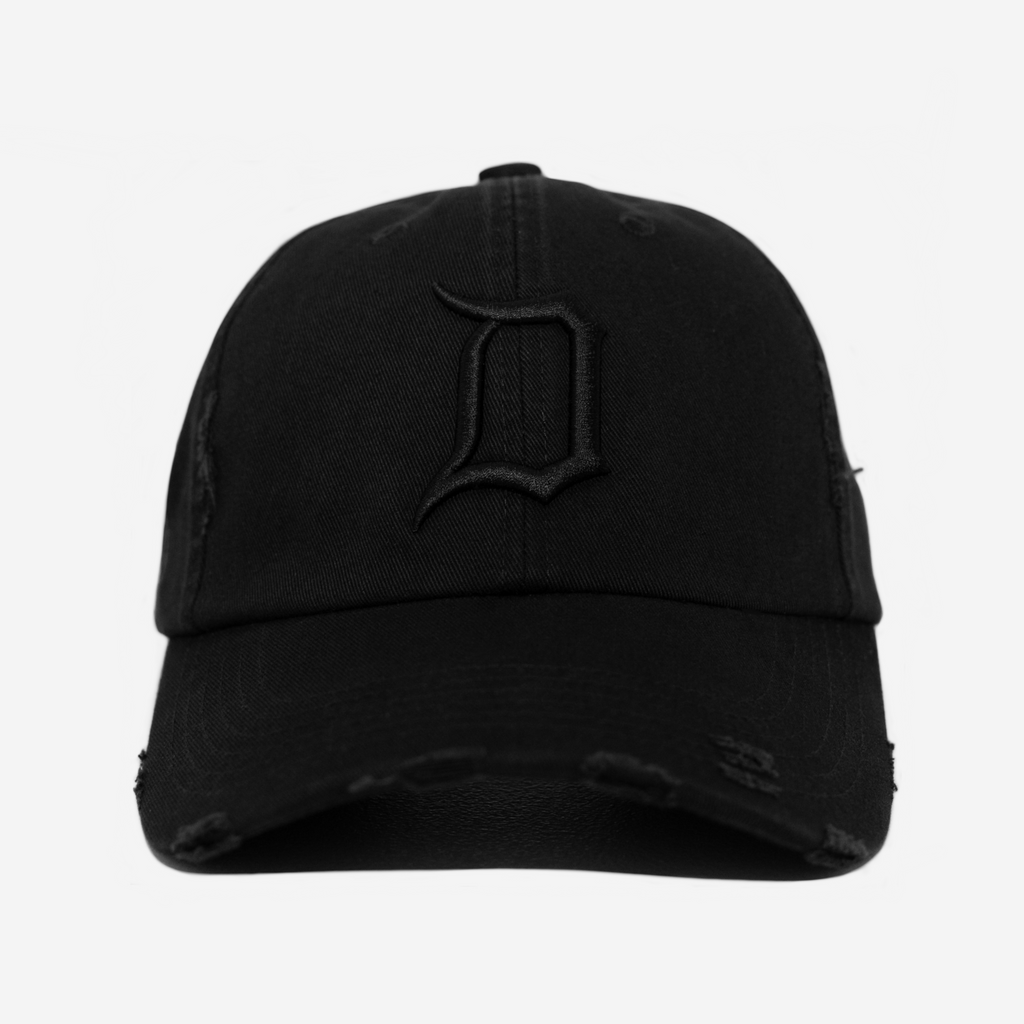 DETROIT DISTRESSED HAT (TRIPLE BLACK)