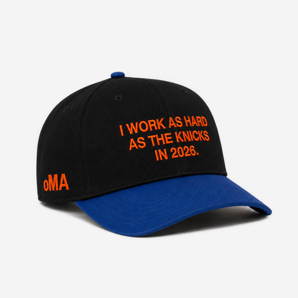 NYK "WoRK HARD" CURVED BRIM HAT (BLACK/BLUE)