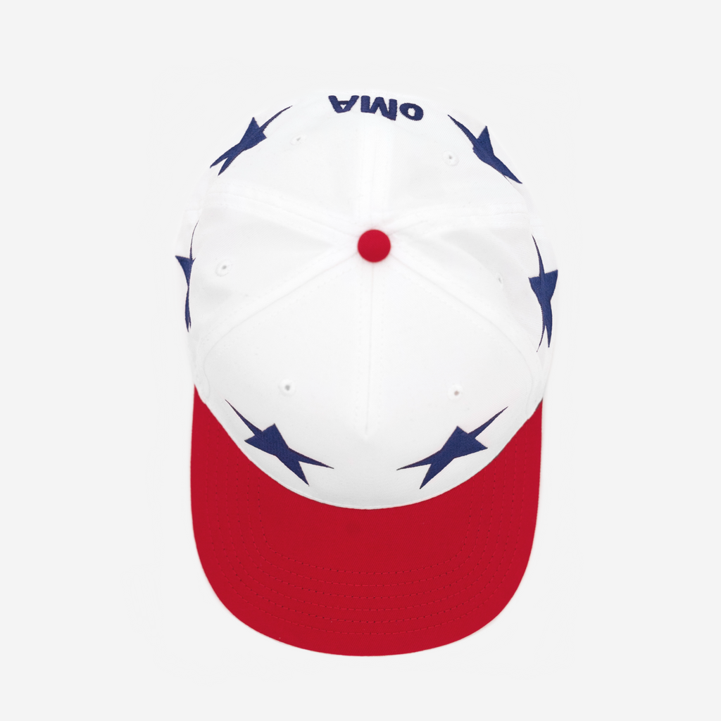 STAR CRoWN USA WC CURVED BRIM HAT (WHITE/RED)