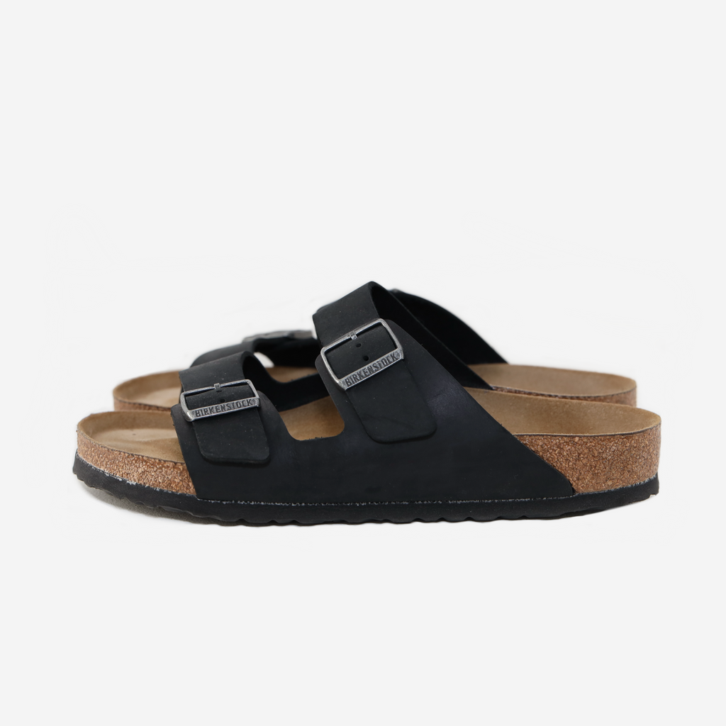 BIRKENSTOCK ARIZONA LEATHER SANDALS (BLACK)
