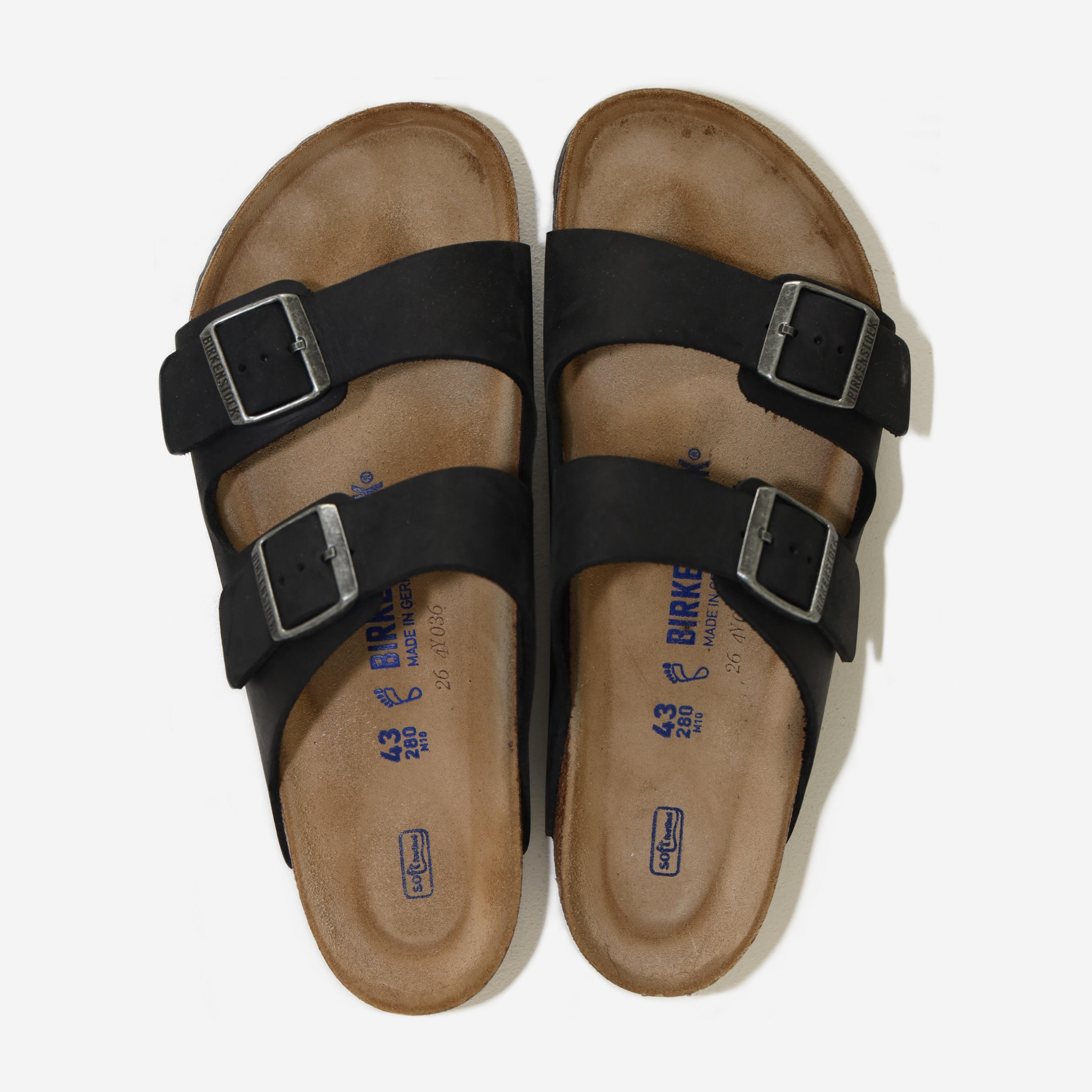 BIRKENSTOCK ARIZONA LEATHER SANDALS (BLACK)