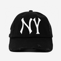 NY DISTRESSED HAT (BLACK/WHITE)