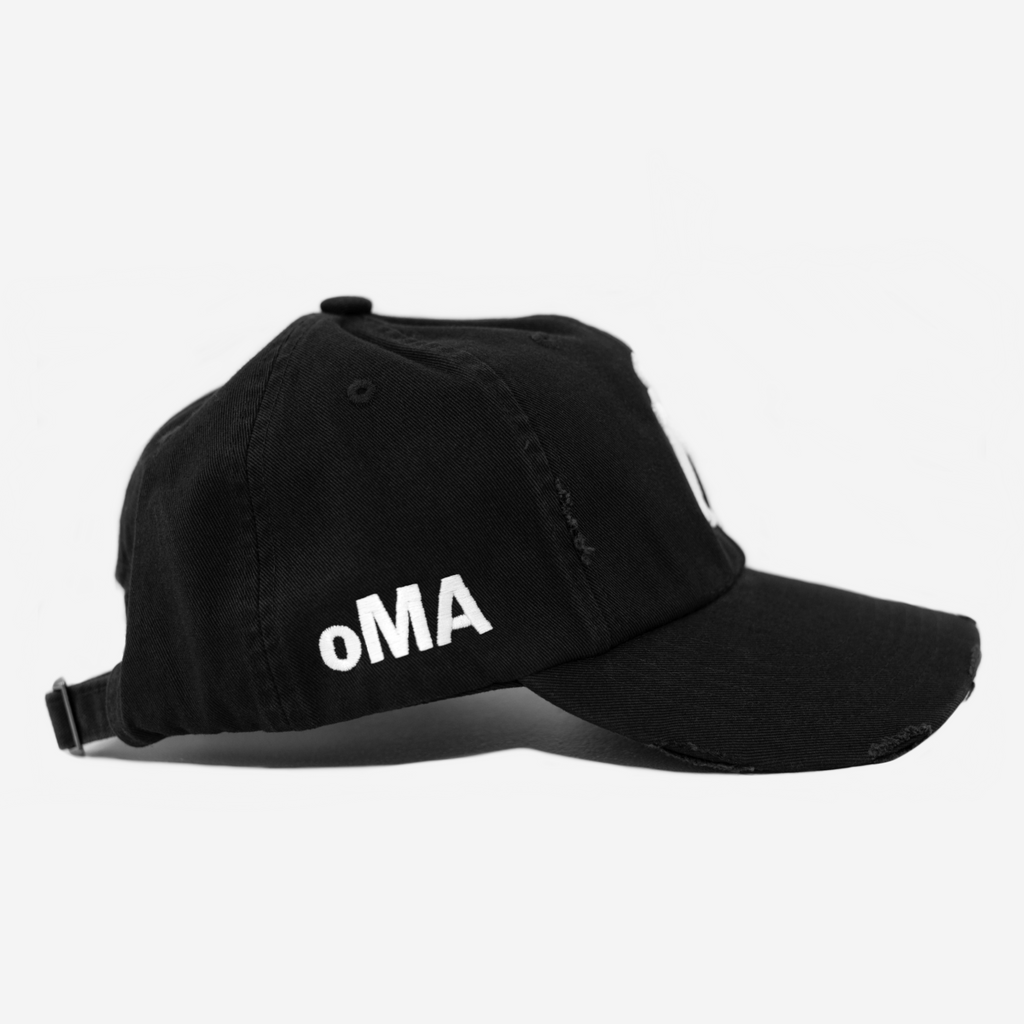 NY BONES DISTRESSED HAT (BLACK/WHITE)