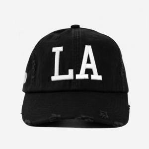 LA DISTRESSED HAT (BLACK/WHITE)