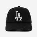 LA BONES DISTRESSED HAT (BLACK/WHITE)