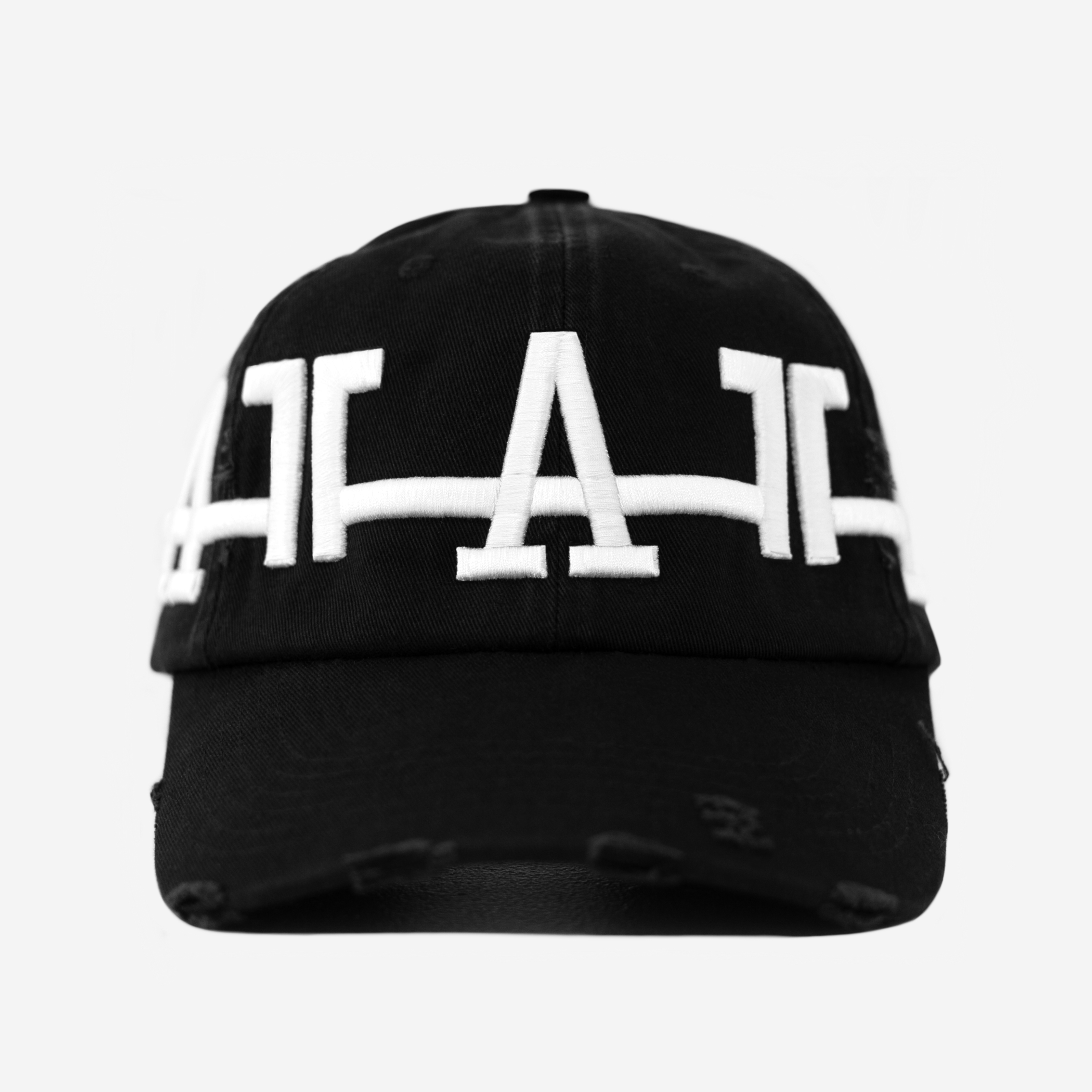 LA CROWN DISTRESSED HAT (BLACK/WHITE)