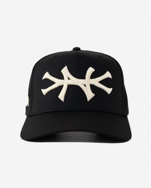 NEW YoRK HAT CURVED BRIM (BLK/CRM)