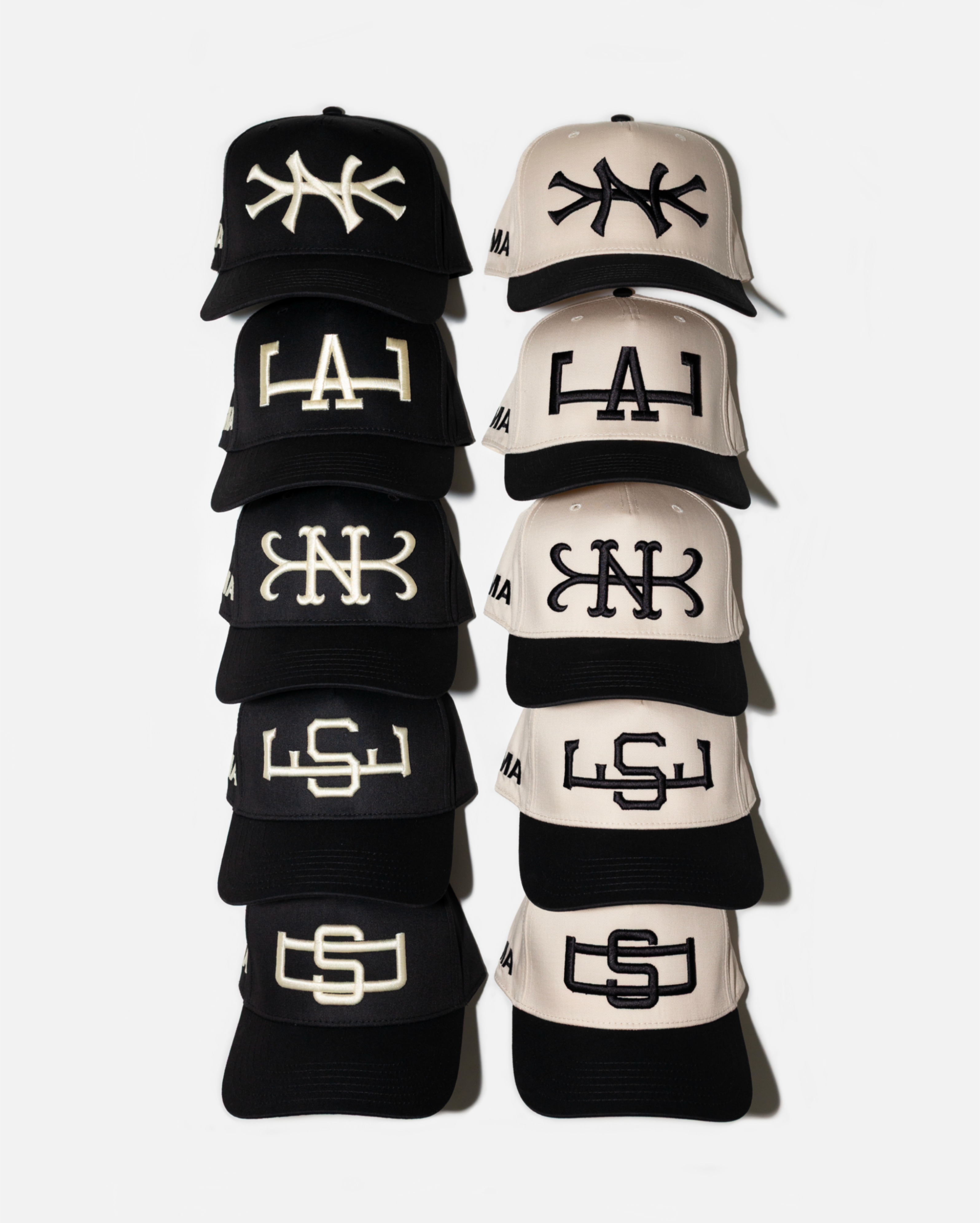 NEW YoRK HAT CURVED BRIM (BLK/CRM)
