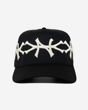 NEW YoRK CRoWN CURVED BRIM HAT (BLACK/CREAM)