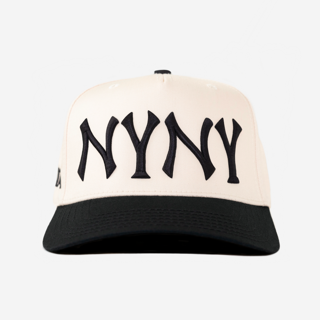 NY NY HAT CURVED BRIM (CREAM)