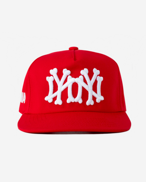 NY NY BONES HAT (RED)
