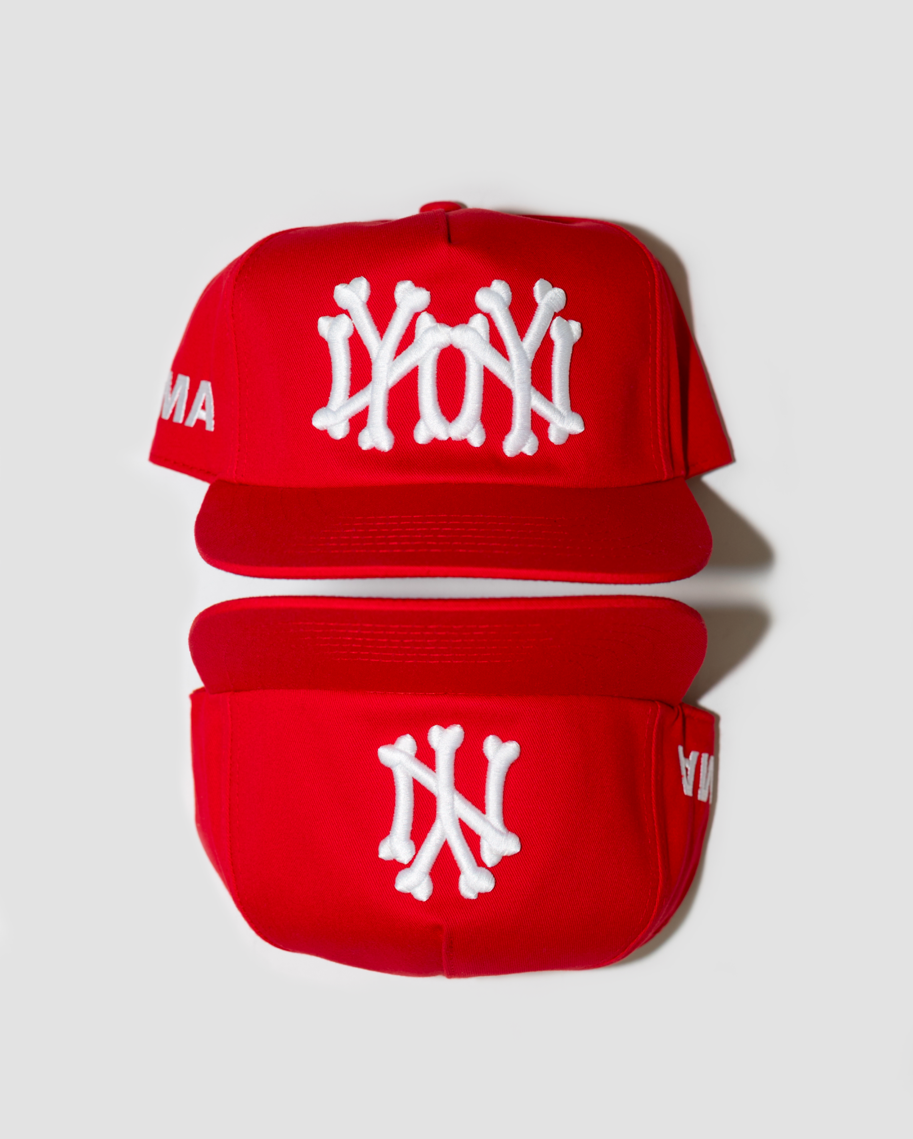 NY NY BONES HAT (RED)