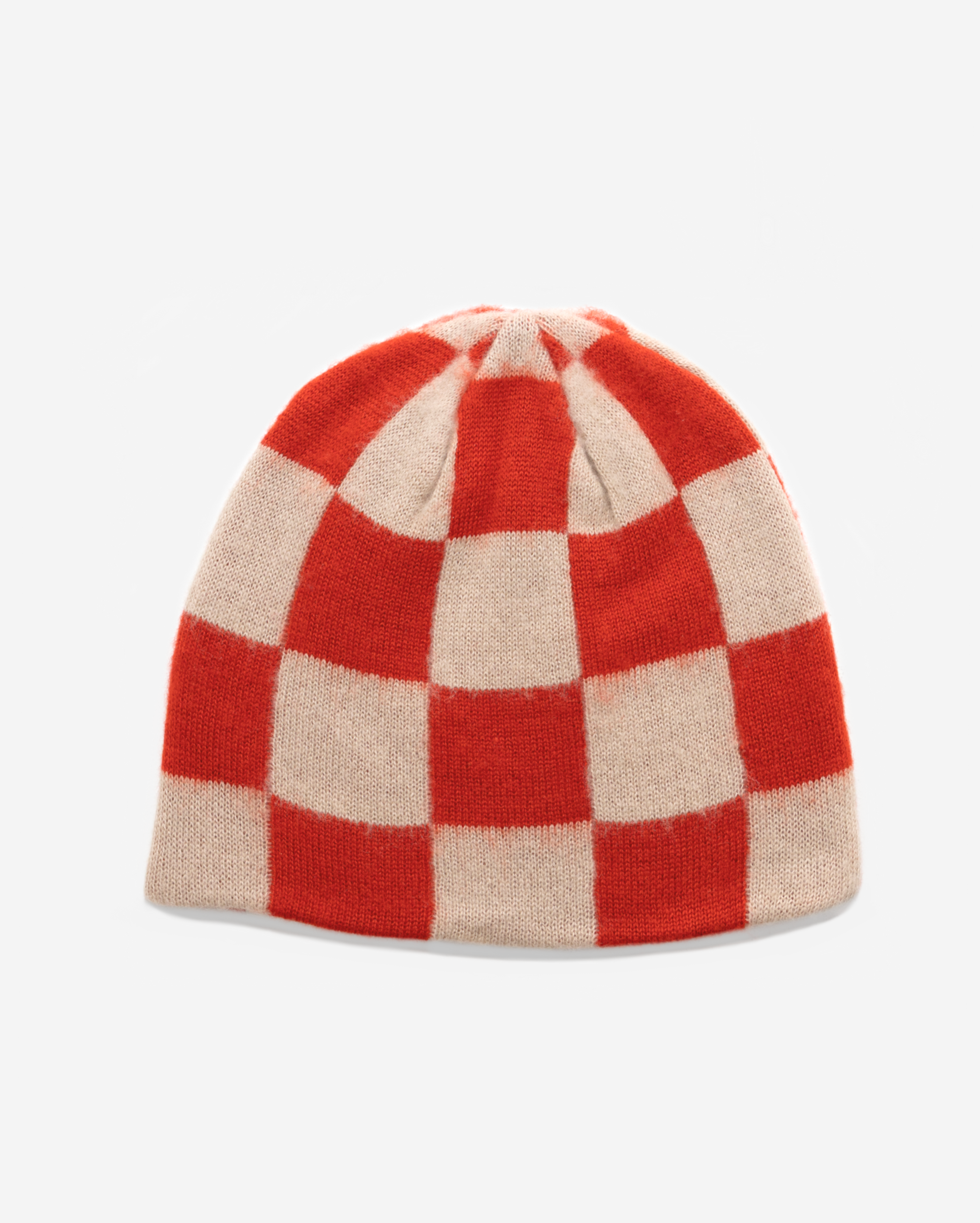 MoHAIR CHECKERED SKULLY (RED)
