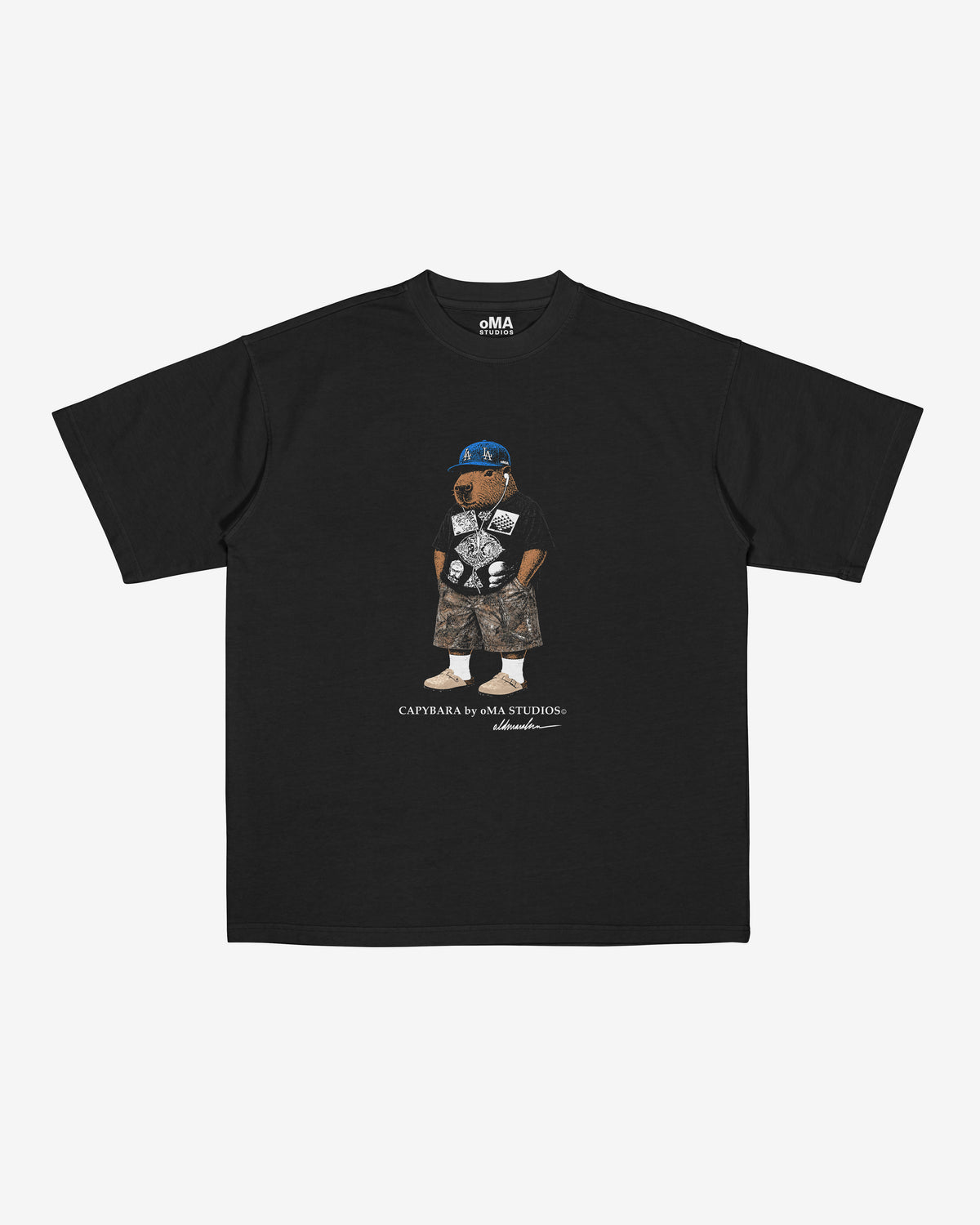 LoS ANGELES CAPYBARA T-SHIRT (BLACK)