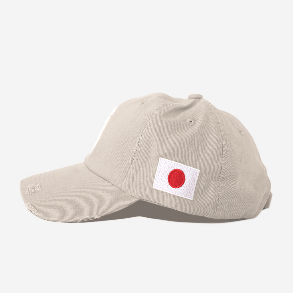NY KANJI DISTRESSED HAT (CREAM)