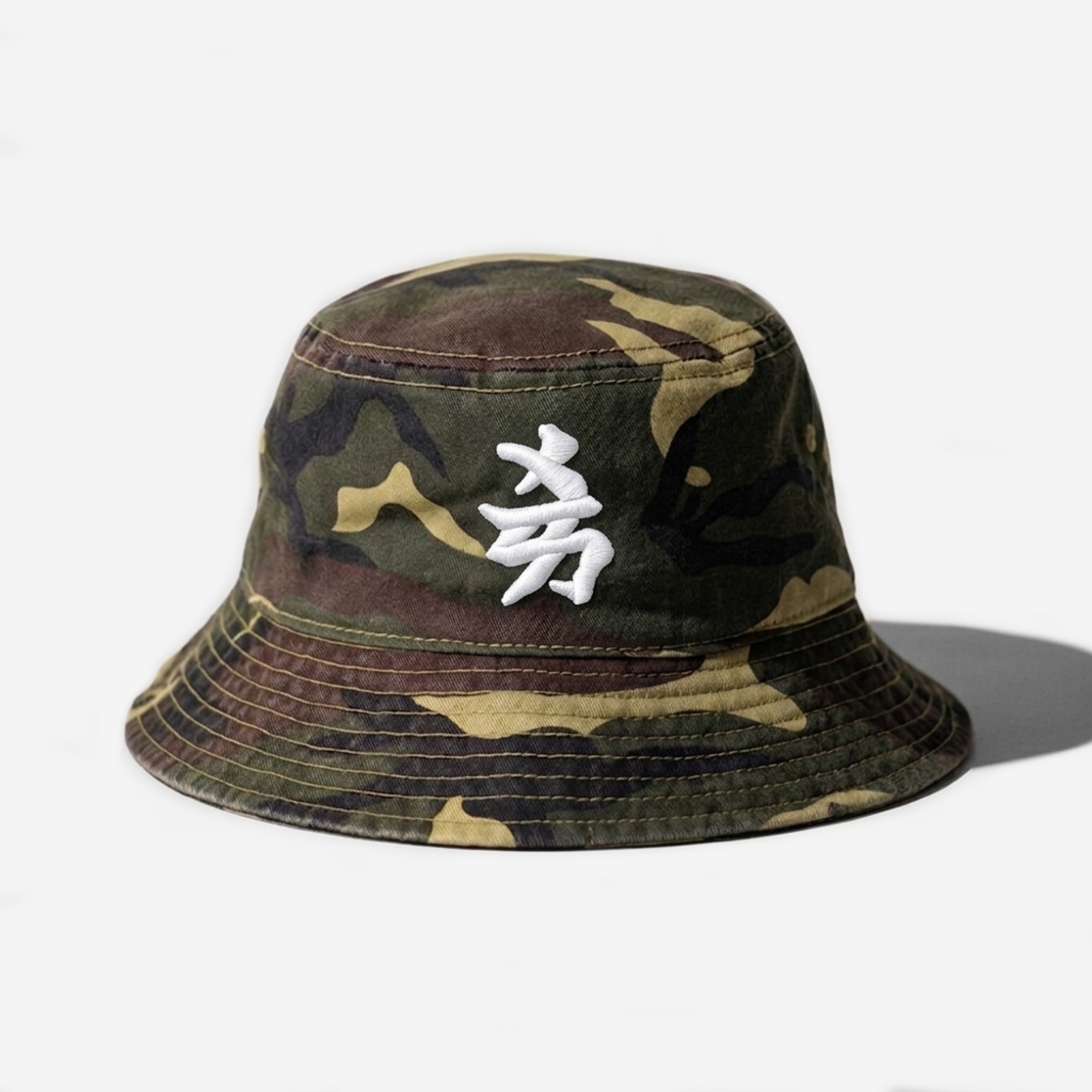 NEW YoRK JAPAN KANJI BUCKET HAT (VINTAGE GREEN CAMo)