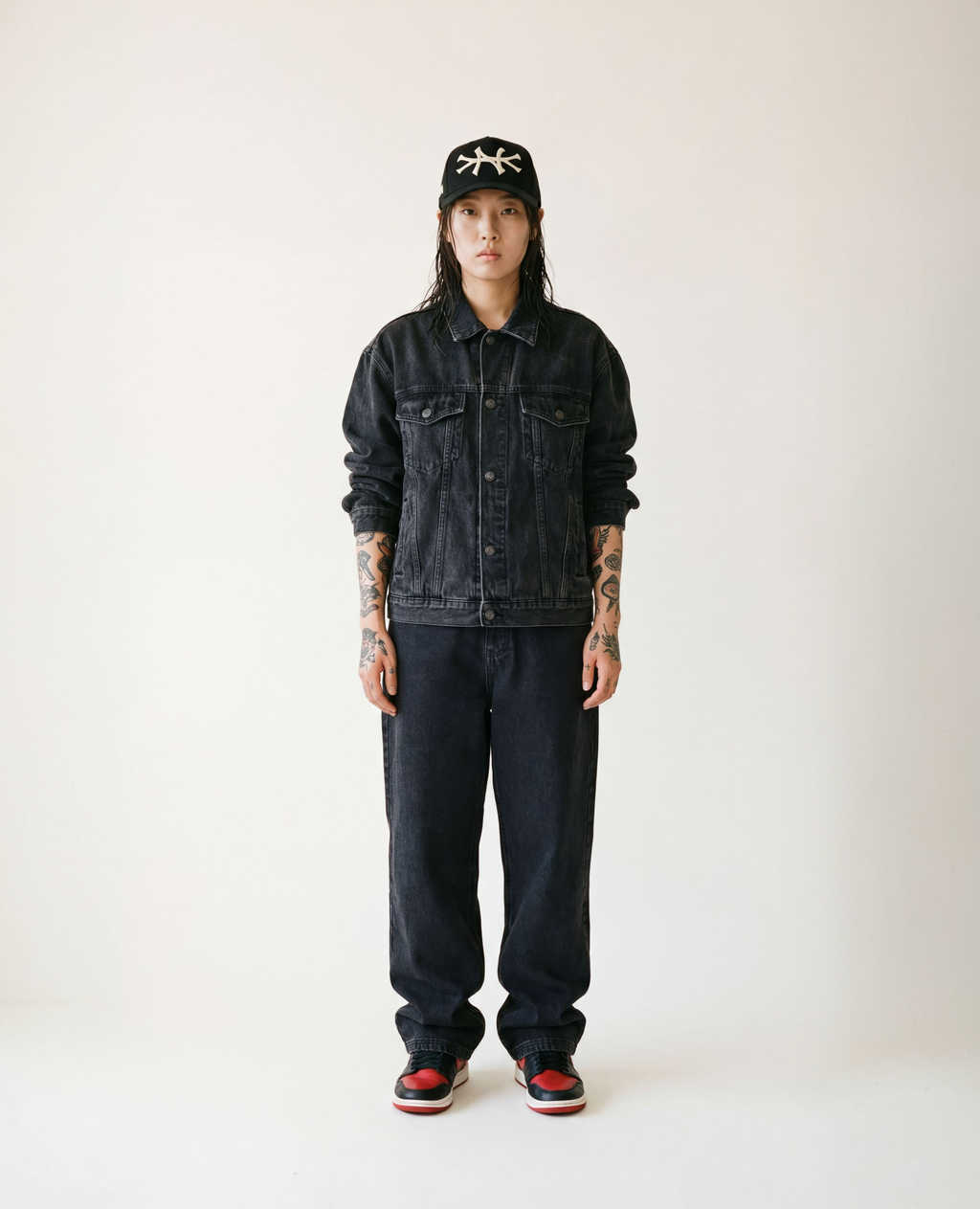 NY HAT CURVED BRIM (CREAM)