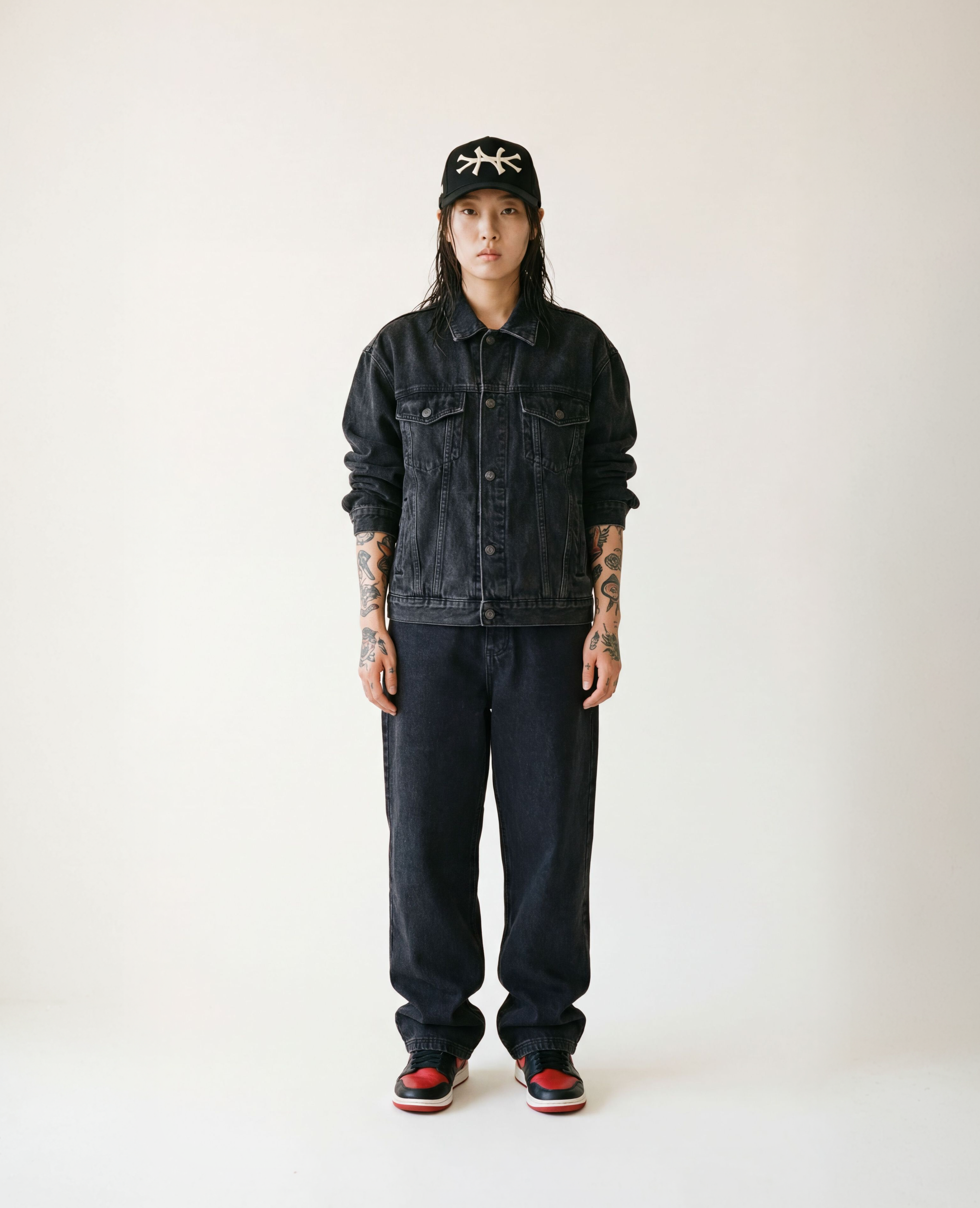 NY HAT CURVED BRIM (CREAM)